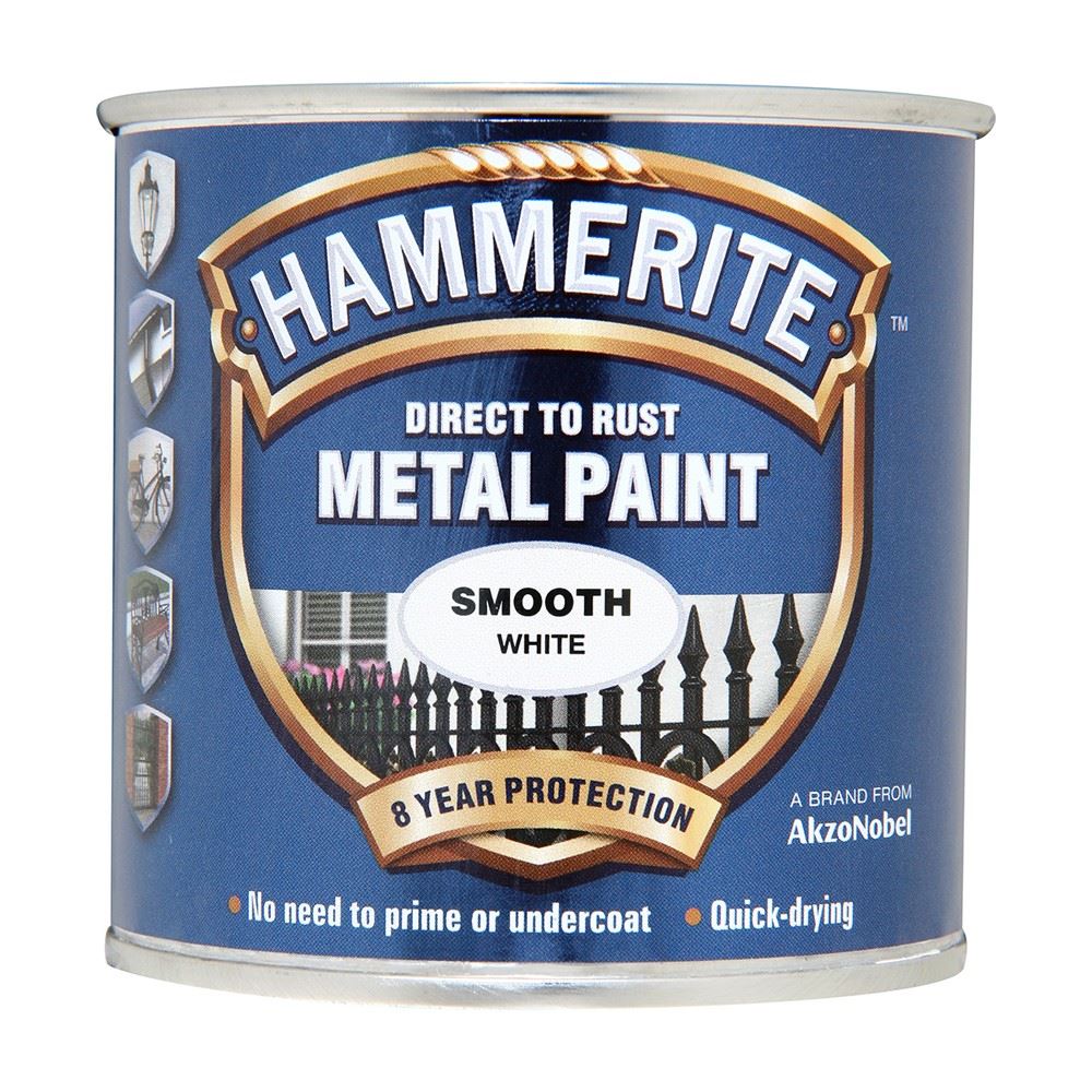 Hammerite Smooth White Tin 250ml