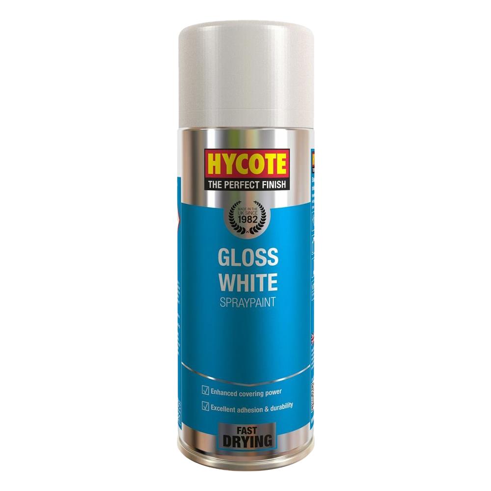 Hycote Gloss White Spray Paint 400ml