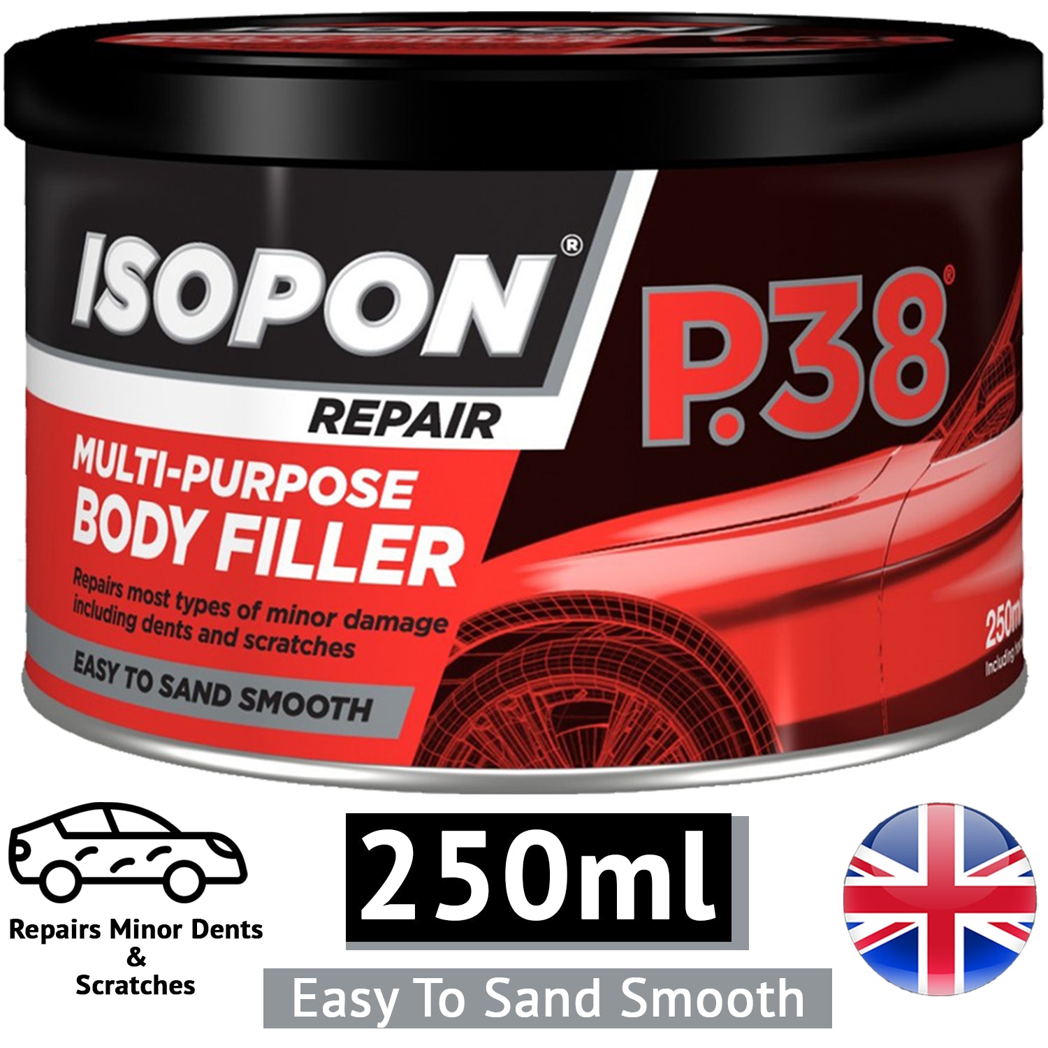 Upol Isopon P38 Multi Purpose Easy Sand Car Body Filler Scratch Repair 250ml