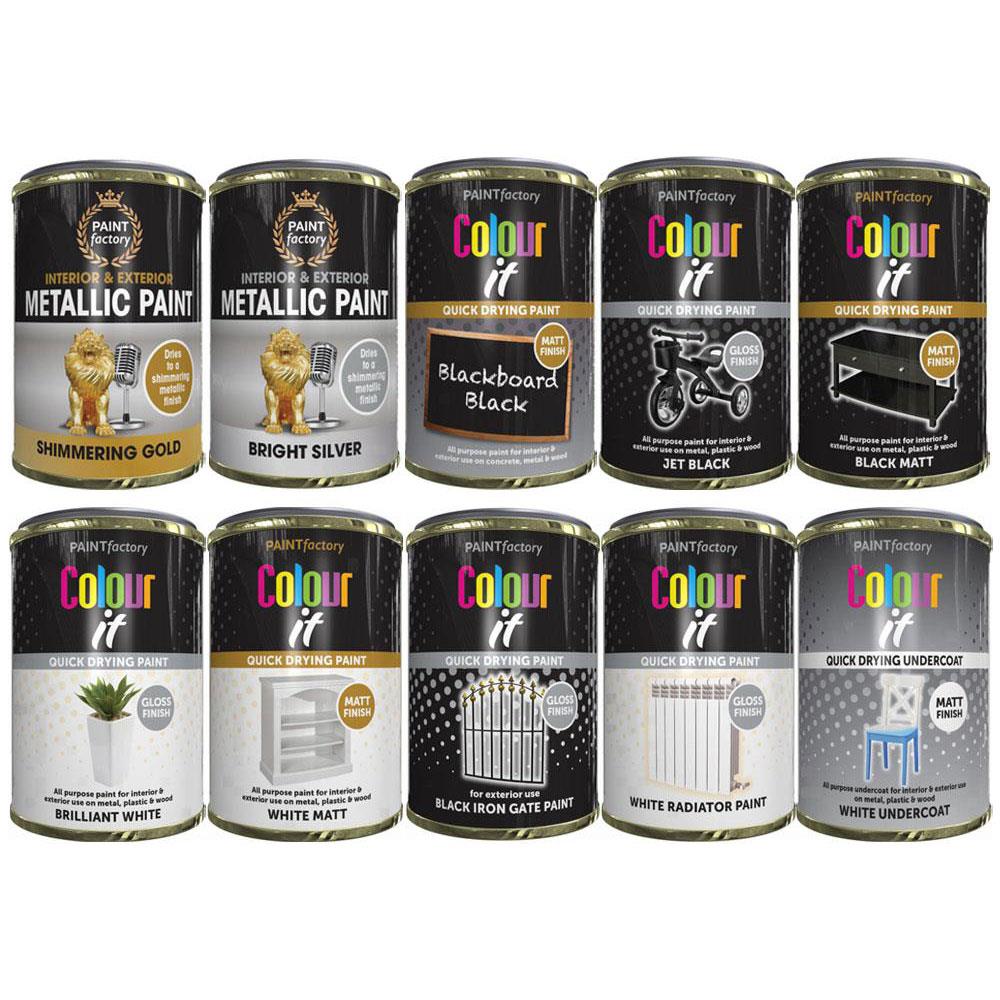 Paint Factory Tin Paint Matt Gloss Metallic Metal Wood Plastic 300ml